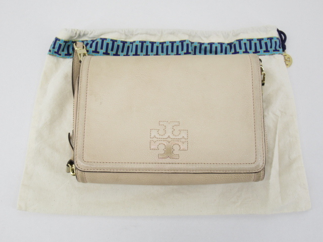 s60668-ap [送料950円]中古◇TORY BURCH トリーバーチ ショルダーウォレット 財布 バッグ ロゴ型押し レザー 10000689 [169-240523]