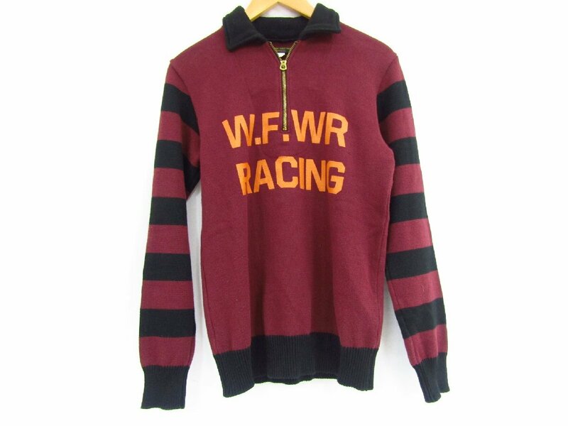 WEST RIDE ウエストライド ハーフジップニット セーター トップス CLASSIC RACING HALF ZIP SWEATER ワインレッド 40サイズ ★100451