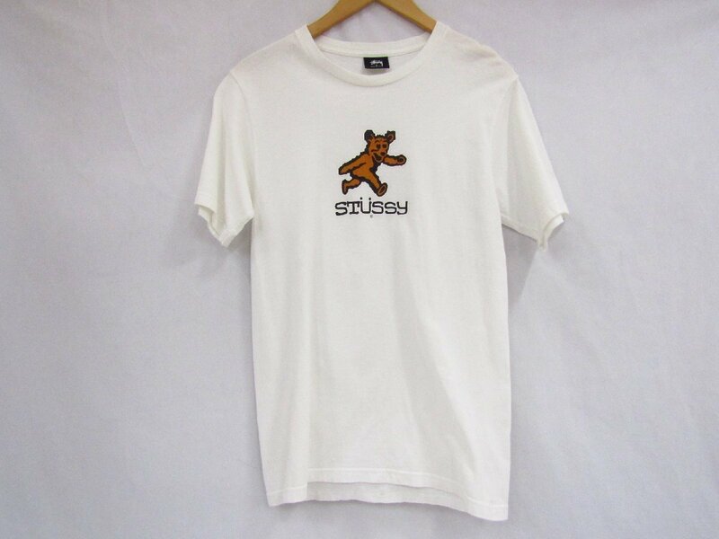 STUSSY ステューシー Bear Tee ベアー クマ Tシャツ OldStussy 90's ヴィンテージ ホワイト トップス Sサイズ 中古品 ★100446