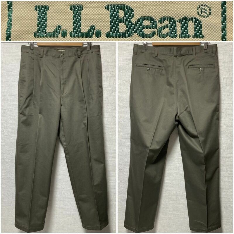 80s L.L.Bean チノパン ヴィンテージ ワークパンツ ツータック 美品 