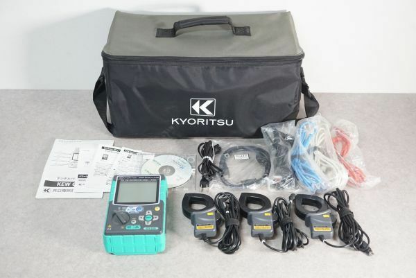 [QS][E4046312] KYORITSU 共立 KEW 6305 コンパクトパワーメーター 8125 クランプ/ケーブル類/取扱説明書/収納バッグ 等付属