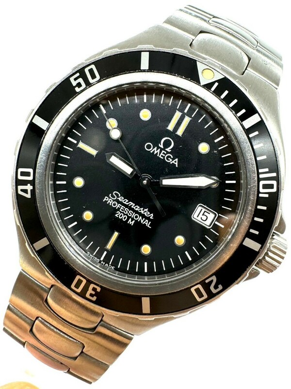 良品 OMEGA オメガ シーマスター プロフェッショナル 200M 腕時計 ブラック文字盤 シルバー 