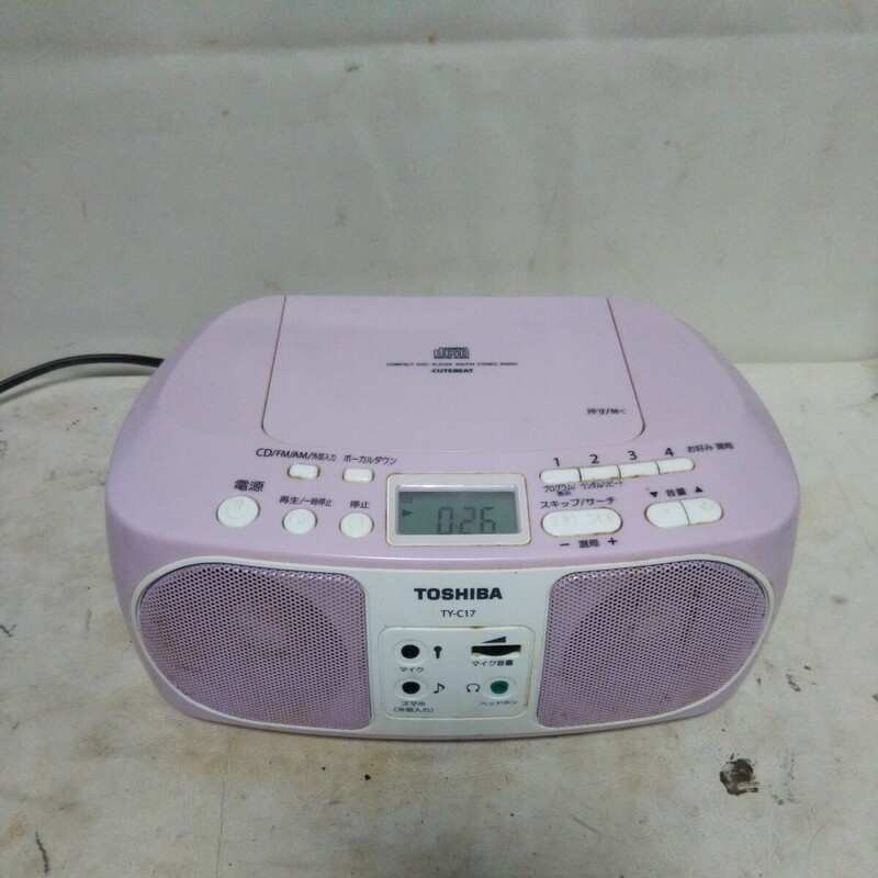 送料無料(２M1106)TOSHIBA 東芝 CDラジオカセットレコーダー CDラジカセ　TY-C17
