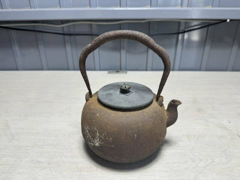 龍文堂造 鉄瓶 茶道具 煎茶道具 時代物 現状品