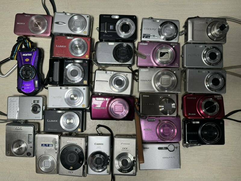 デジタルカメラ FUJIFILM NIKON COOLPIX CASIO OLYMPUS Canon Panasonic SONY など　カメラ　まとめ　計28台　ジャンク　