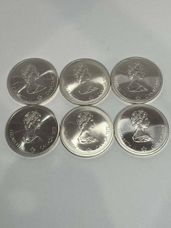 【6枚セット】カナダ モントリオールオリンピック1976 記念硬貨 1973年発行 10ドル 銀貨 エリザベス2世 6枚まとめ