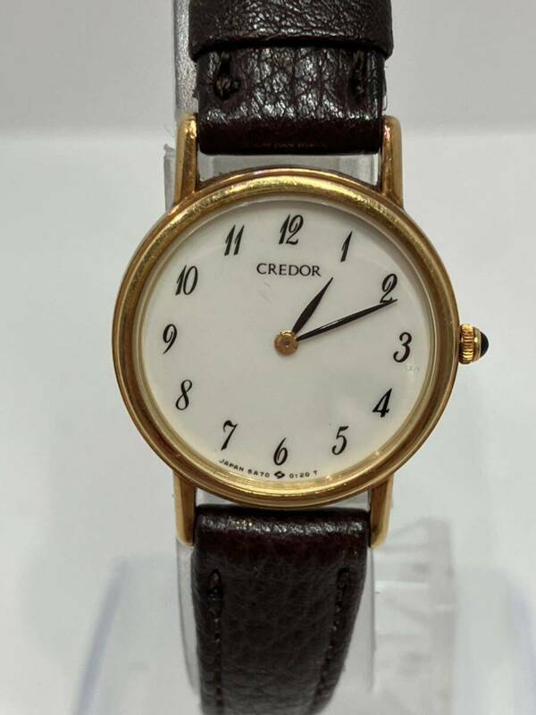 【不動品】SEIKO セイコー CREDOR クレドール クォーツ 腕時計 18KT 5A70-0020 白文字盤 総重量12g