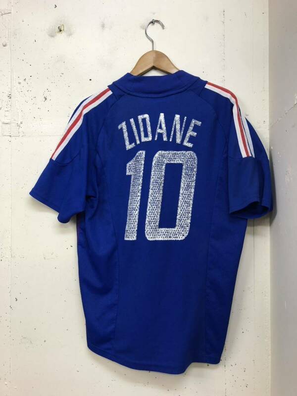 2002 フランス代表　О　ジダン　ユニフォーム　アディダスジャパン　正規品　ワールドカップ　サッカー　ユニフォーム　ゲームシャツ