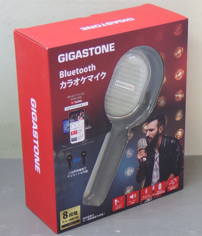 展示美品 ギガストーン スピーカー内蔵 Bluetooth カラオケ マイク KMH-9550G スマホ向け ボイスチェンジ機能 GIGASTONE