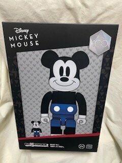 ◎ MEDICOMTOY メディコムトイ エキシビション 2023 BE@RBRICK ベアブリック fragmentdesign MICKEY MOUSE BLUE Ver. 100％ & 400％ 現状品