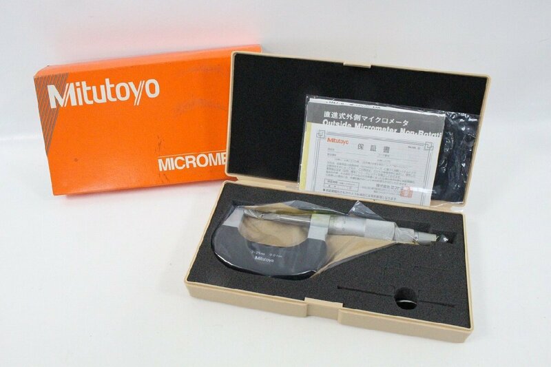 未使用保管品 Mitutoyo ミツトヨ 直進式外側マイクロメータ 0-25mm 0.01mm 122-111 BLM-25 5-K058/1/060