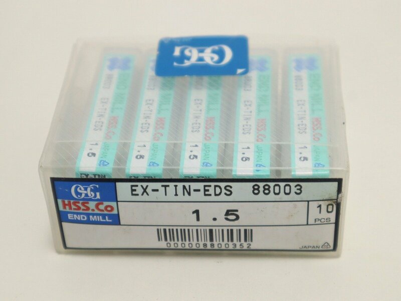 【未使用保管品】OSG EX-TIN-EDS 1.5 チタン Φ1.5 1.5mm 88003 10本 1ケース エンドミル 旋盤 工具 5-A105/1/60P