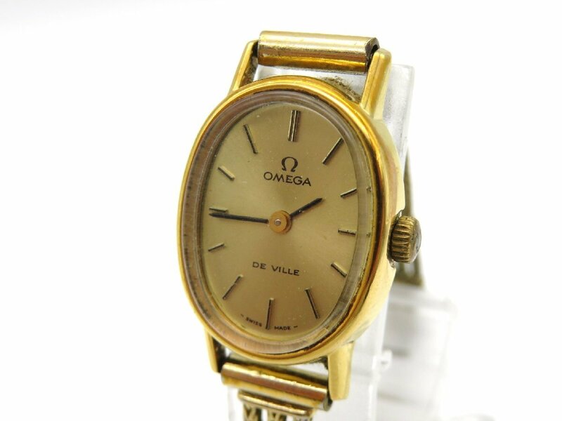 1円◆稼働◆ オメガ デヴィル シャンパン 手巻き レディース 腕時計 Ｎ12708
