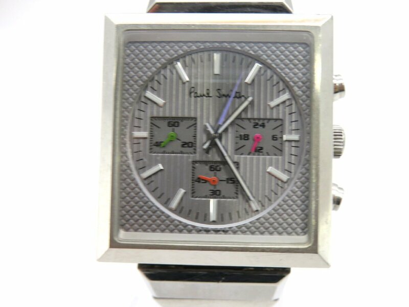 1円◆稼働◆ ポールスミス 0520-T005951 シルバー クオーツ メンズ 腕時計 O309