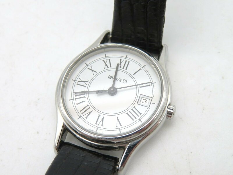 1円◆稼働◆ ティファニー ホワイト クオーツ レディース 腕時計 Ｎ12403