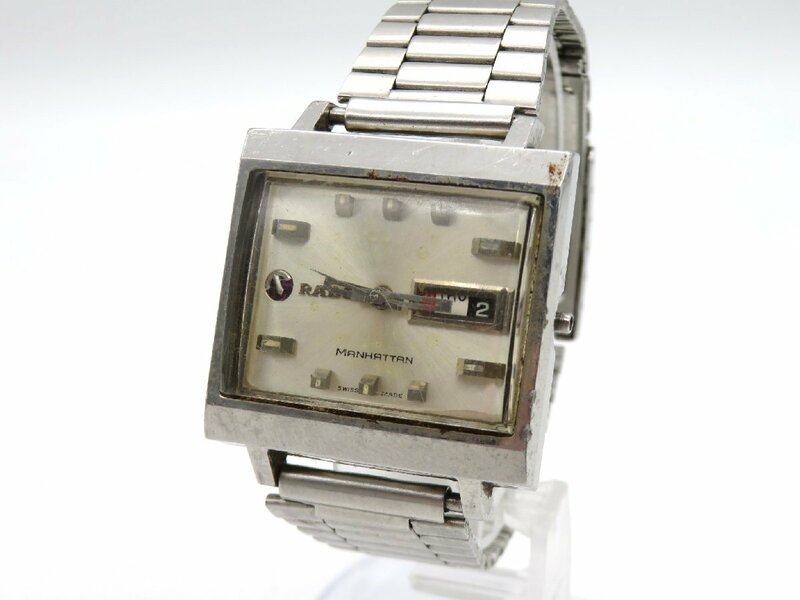 1円◆稼働◆ ラドー マンハッタン シルバー 自動巻き ユニセックス 腕時計 N10201