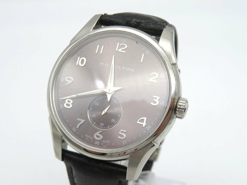 1円◆稼働◆ ハミルトン H384110 グレー クオーツ メンズ 腕時計 Ｎ12401