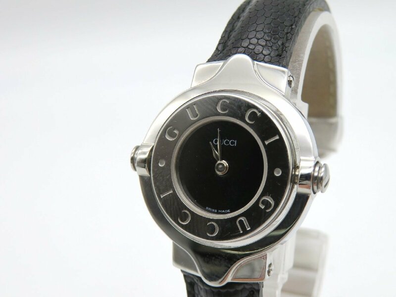 1円◆稼働◆ グッチ ブラック クオーツ レディース 腕時計 N11006