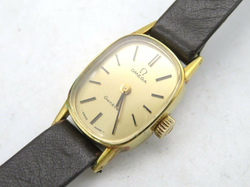 1円◆稼働◆ オメガ ジュネーブ ゴールド 手巻き レディース 腕時計 N18903