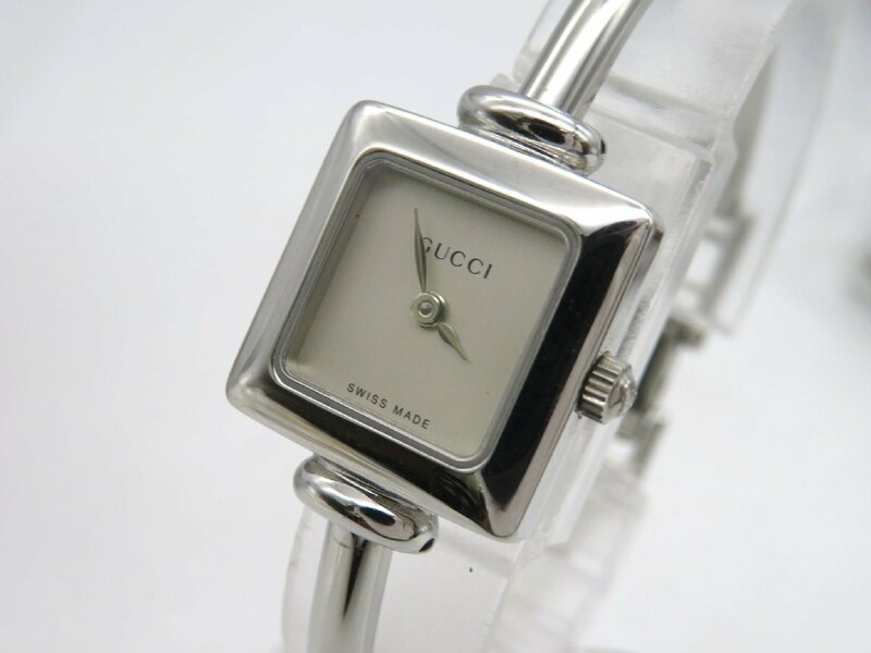 1円◆稼働◆ グッチ 1900 L シルバー クオーツ レディース 腕時計 N17102