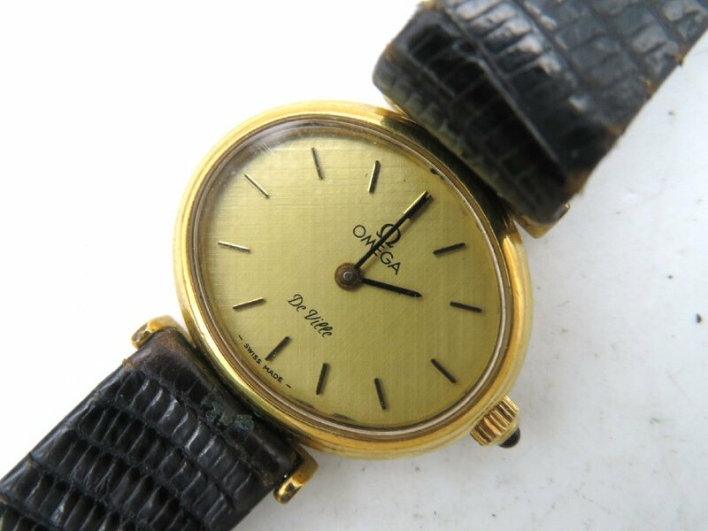 1円■ジャンク■ オメガ デヴィル ゴールド 手巻き レディース 腕時計 N21003