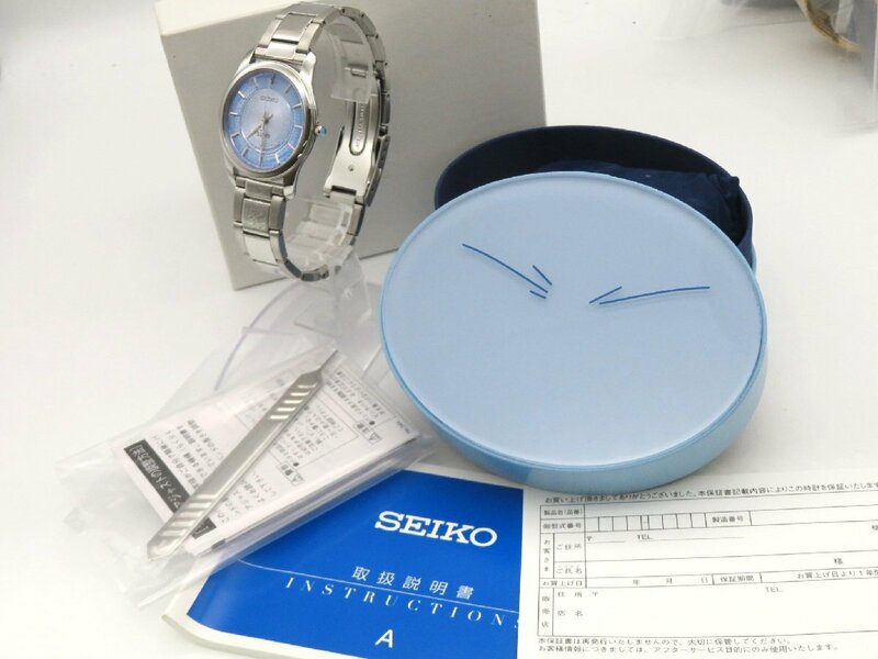 1円◆稼働◆ セイコー 7N01-HDF0 転生したらスライムだった件 ブルー クオーツ ユニセックス 腕時計 箱　保　工具 N21701