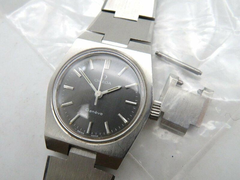 1円◆稼働◆ オメガ ジュネーブ ブラック 手巻き レディース 腕時計 コマ１ N18101