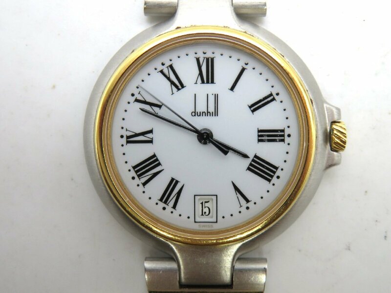 1円◆稼働◆ ダンヒル 6 1779700 白 クオーツ ユニセックス 腕時計 N17001