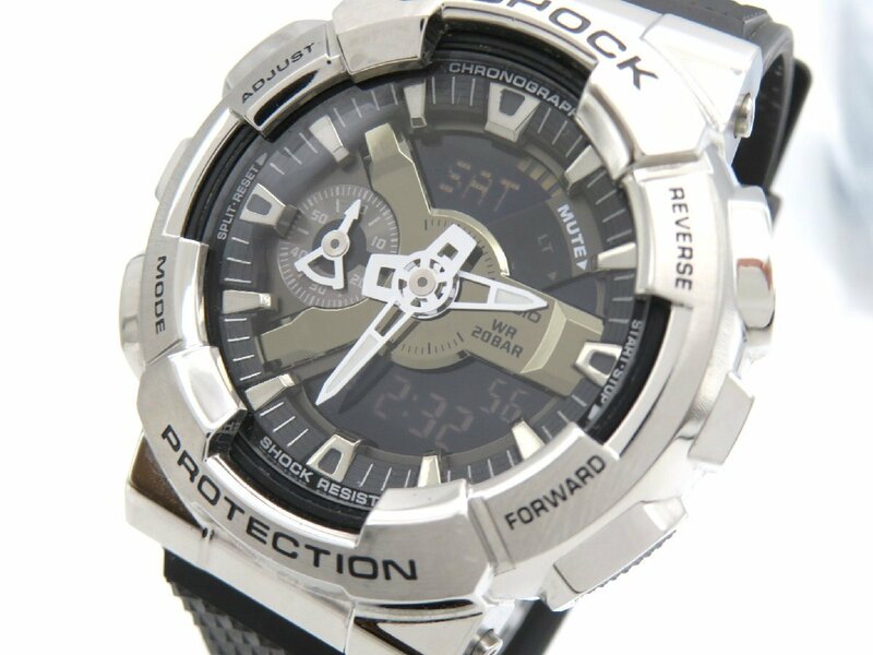 1円◆稼働◆ カシオ GM-110 ブラック クオーツ メンズ 腕時計 N15804