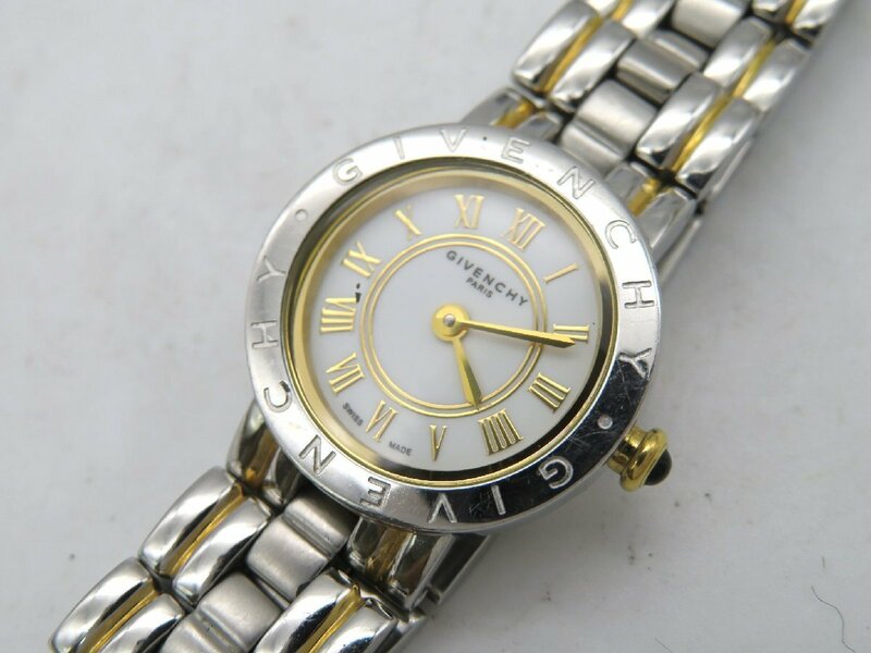 1円◆稼働◆ ジバンシイ RA 400667 白 クオーツ レディース 腕時計 N17309