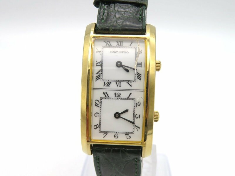 1円◆稼働◆ ハミルトン ホワイト クオーツ レディース 腕時計 N26103