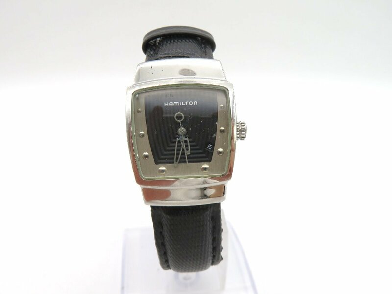 1円◆稼働◆ ハミルトン ブラック クオーツ レディース 腕時計 N22803