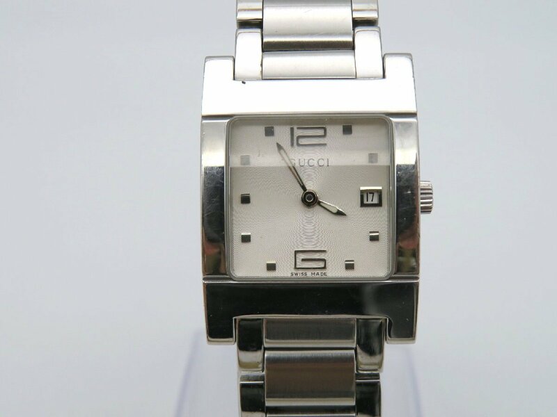 1円◆稼働◆ グッチ 7700L シルバー クオーツ レディース 腕時計 N25707