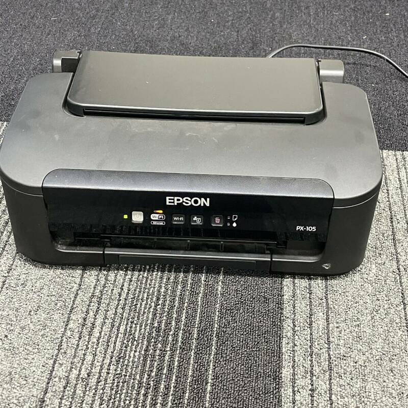 1円〜 4☆ EPSON インクジェットプリンター PX-105 エプソン ビジネプリンター 通電確認済み ブラック 2012年製 電源・USBケーブル付き