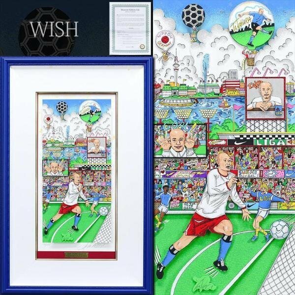 【真作】【WISH】チャールズ・ファジーノ「スシボンバー」3Dシルクスクリーン 6号大 直筆サイン ◆貴重・高原直泰の移籍記念作 #24023400