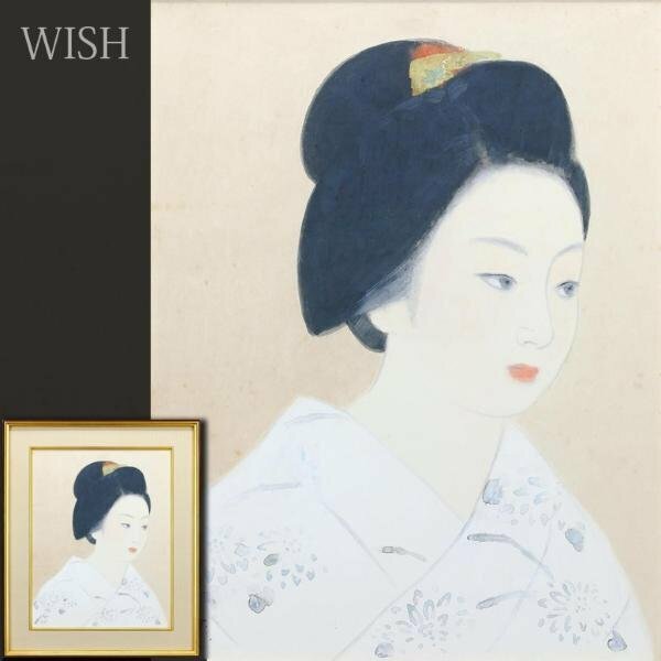 【真作】【WISH】寺島紫明 日本画 12号大 大作 金泥仕様 ◆和美人名画 　　〇美人画巨匠 師:鏑木清方 芸術院恩賜賞 #24052779