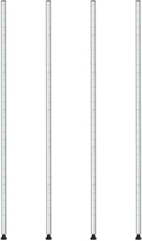 ドウシシャ ルミナス スチールラックパーツ 基本ポール 支柱 高さ90.5cm 4本セット ポール径19mm アジャスター付き 1