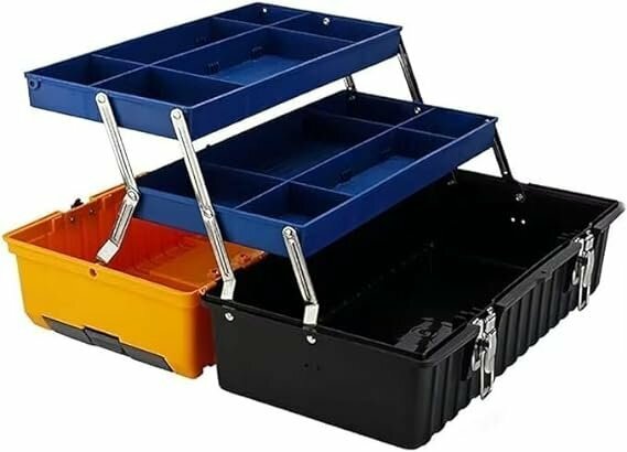 工具箱 ツールボックス 3段式 大容量 工具入れ 収納ボックス 小物収納 取っ手 車載工具箱 工具ケース アウトドア 持ち運び （21インチ）