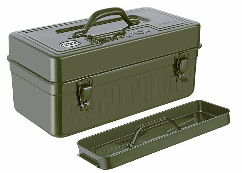 ツールボックス トランク型工具箱 ミリタリーグリーン 収納ケース 工具箱 道具入れ キャンプ 672