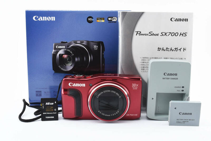 【動作良好美品★】キャノン Canon PowerShot SX700 HS レッド コンパクトデジタルカメラ #M10563