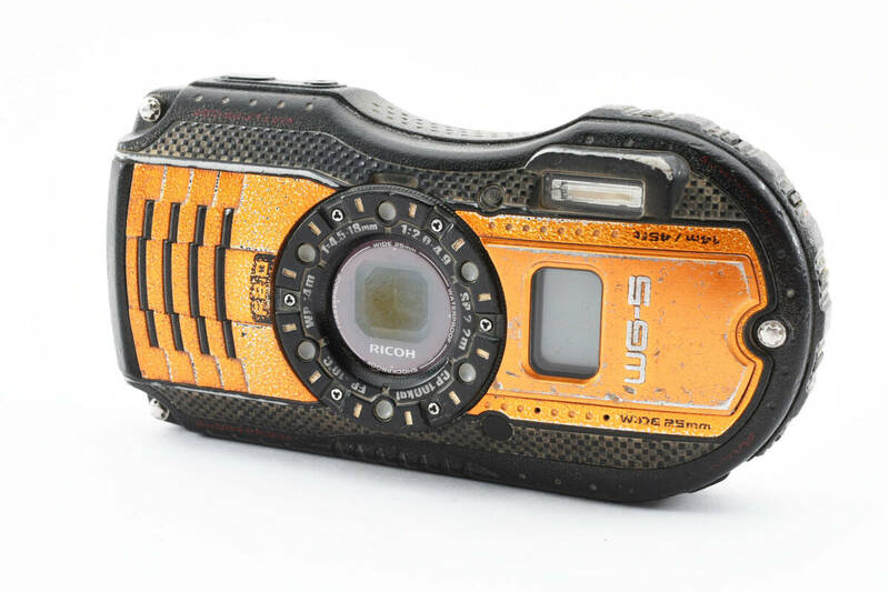 【動作良好品★】リコー RICOH 防水デジタルカメラ WG-5GPS オレンジ #M10575