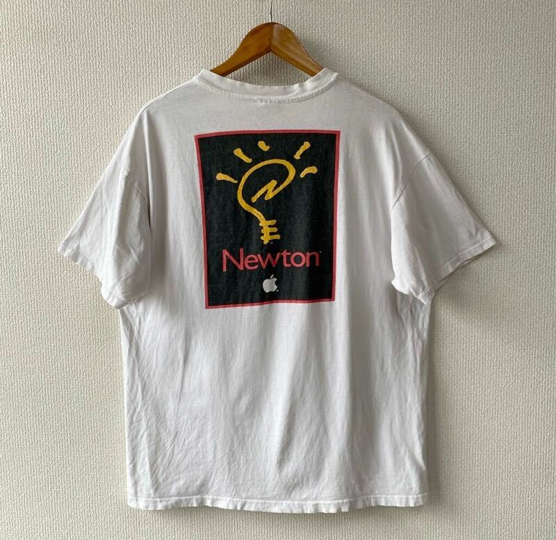 90s USA製 APPLE NEWTON プリント Tシャツ XL ヘインズ アップル ニュートン 企業