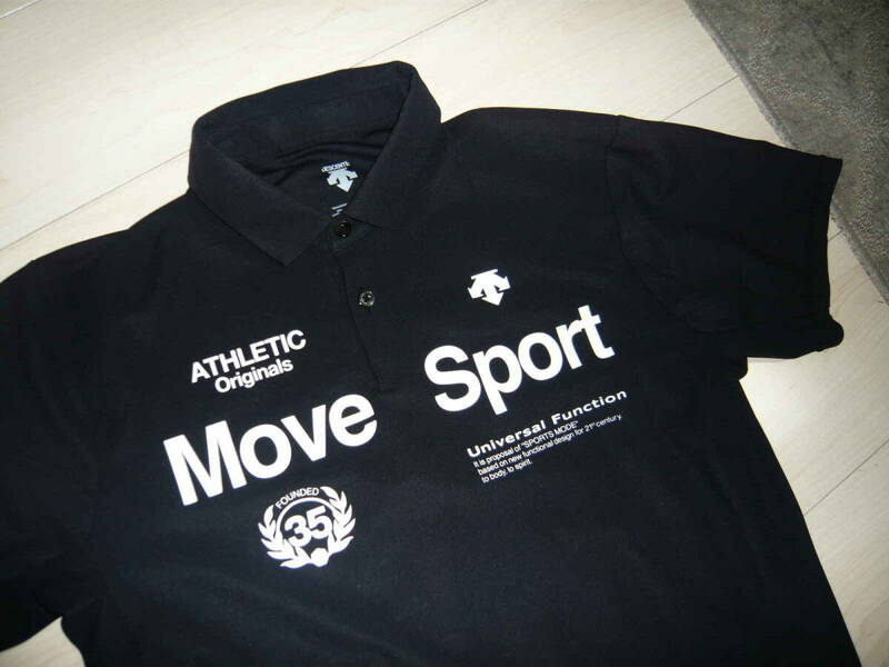 デサント MoveSport　Lサイズ（Mサイズに近い）SUNSCREEN 半袖ポロシャツ DMMPJA74TB　ブラック　中古良品