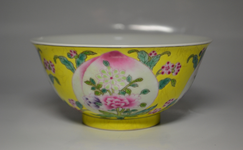 中国美術　黄釉　碗　茶道具　置物　　