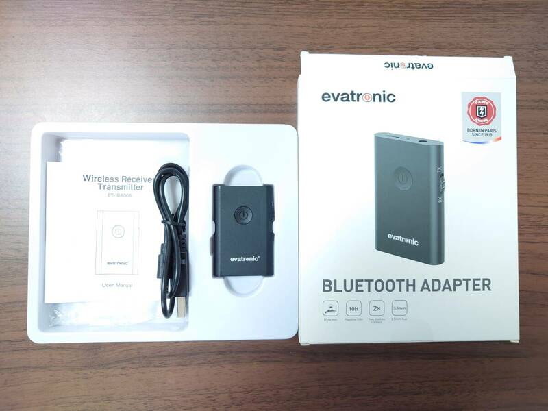 Evatronic Bluetooth トランスミッター レシーバー 一台二役 2台に同時接続可能