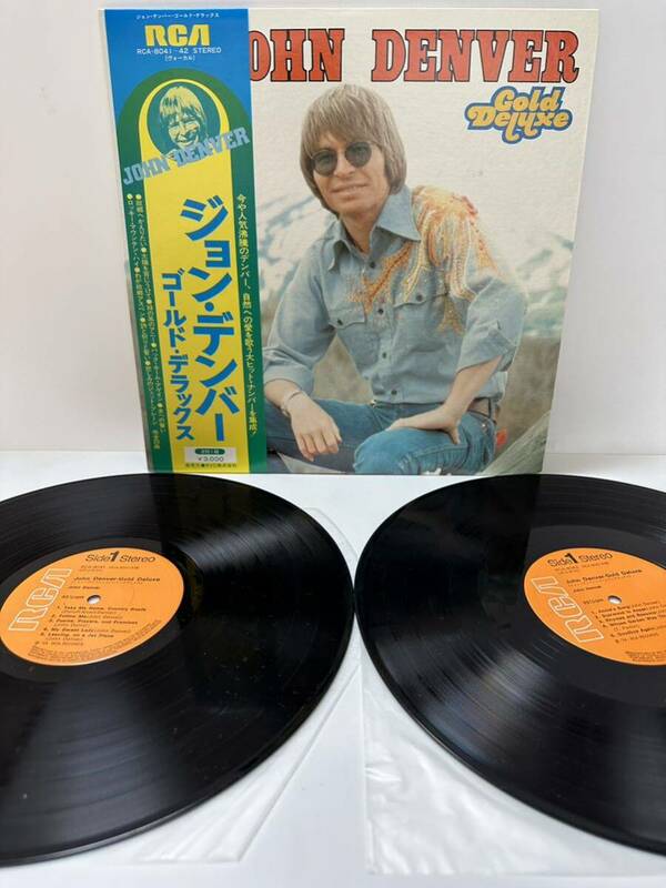 レコード LP JOHN DENVER / GOLD DELUXE / ジョン・デンバー / 国内盤 2枚組 帯・ライナー RCA RCA-8041/42（管理No.18）