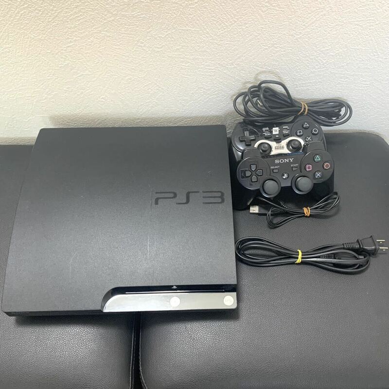 動作品 SONY PS3 CECH－2500A PlayStation ブラック ソニー プレステ 付属品/コントローラー2個 電源アダプター※AV端子ケーブル欠品