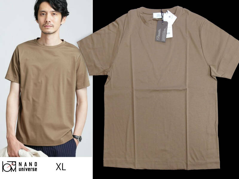 新品　定価5000円 ナノユニバース　ドレス　Tシャツ　XL　キャメル