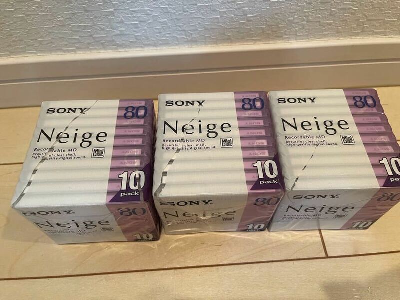 1円から　即決　ソニー SONY Neige 80分 10枚　3パック　合計　30枚MDディスク　新品　未使用