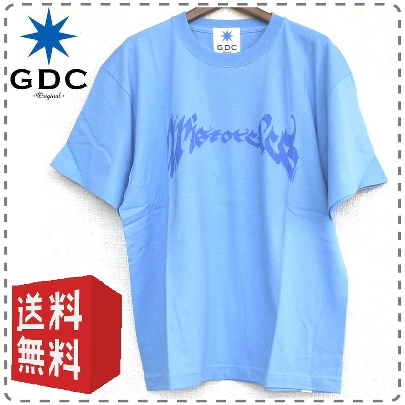 GDC ジーディーシー 半袖Tシャツ Aristoteles ビッグTシャツ 青 丸首 ユニセックス 男女兼用 綿100% メンズSサイズ 送料無料 A451